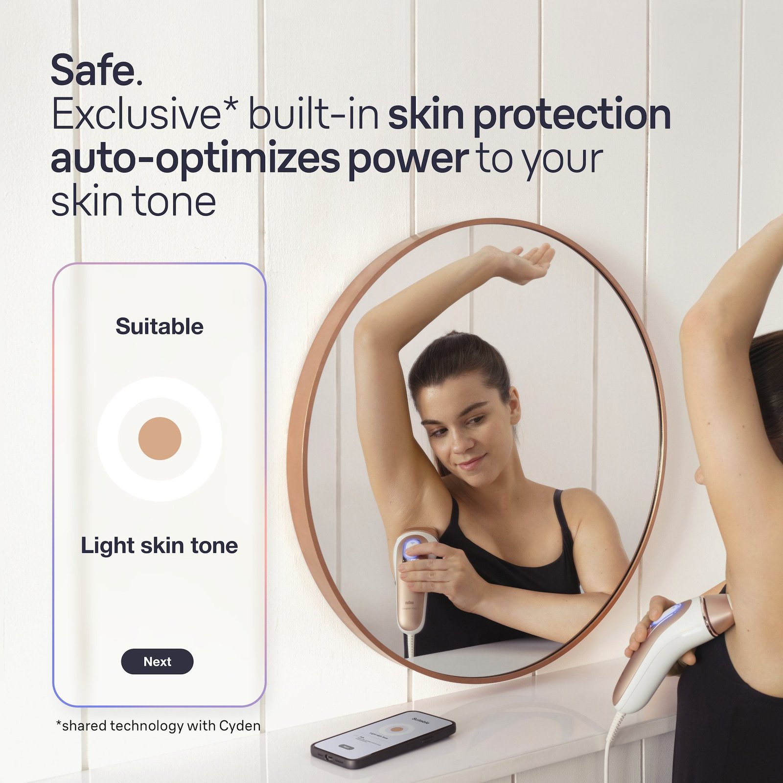 Braun Smart IPL Skin i·expert PL7147 Hårborttagning hemma för kropp & ansikte