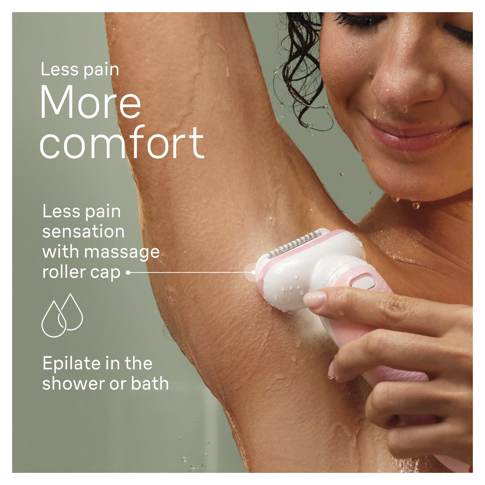 Braun Silk-épil 9 9-030 Epilator för enkel hårborttagning, rörligt huvud, lady shaver, Vit/Flamingo