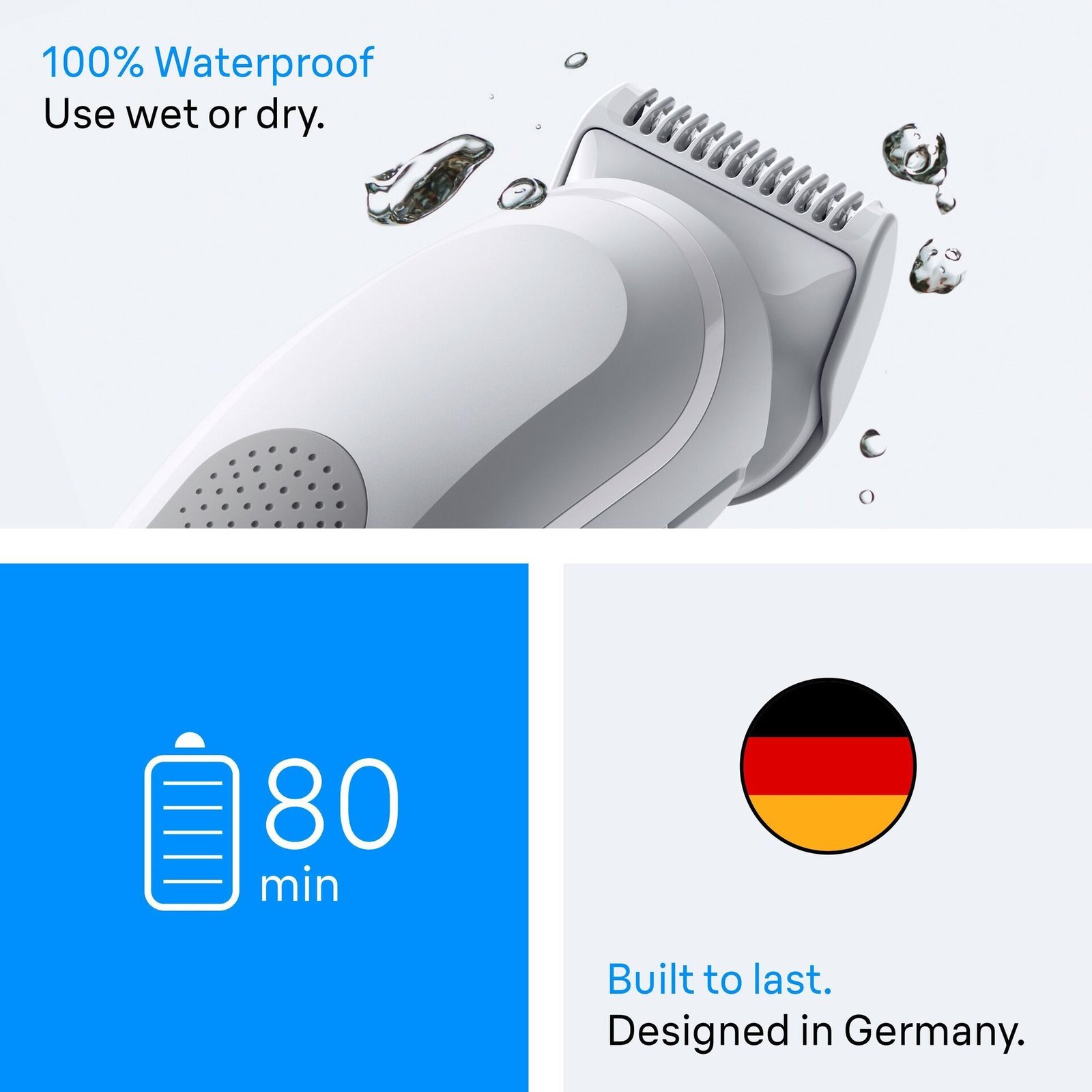 Braun Body Groomer Series 3 Kroppstrimmer, +3 Stylingverktyg, BG3530, Grå