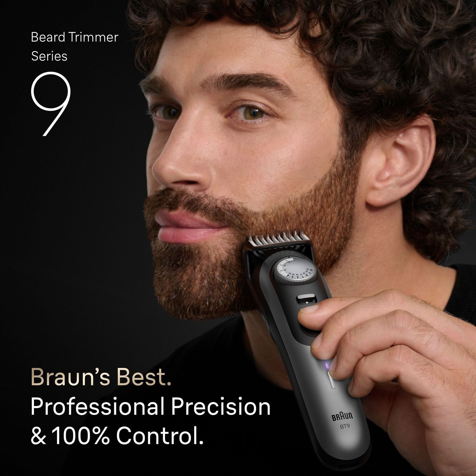 Braun Skäggtrimmer Series 9, +7 Barberarverktyg, BT9520, Krom