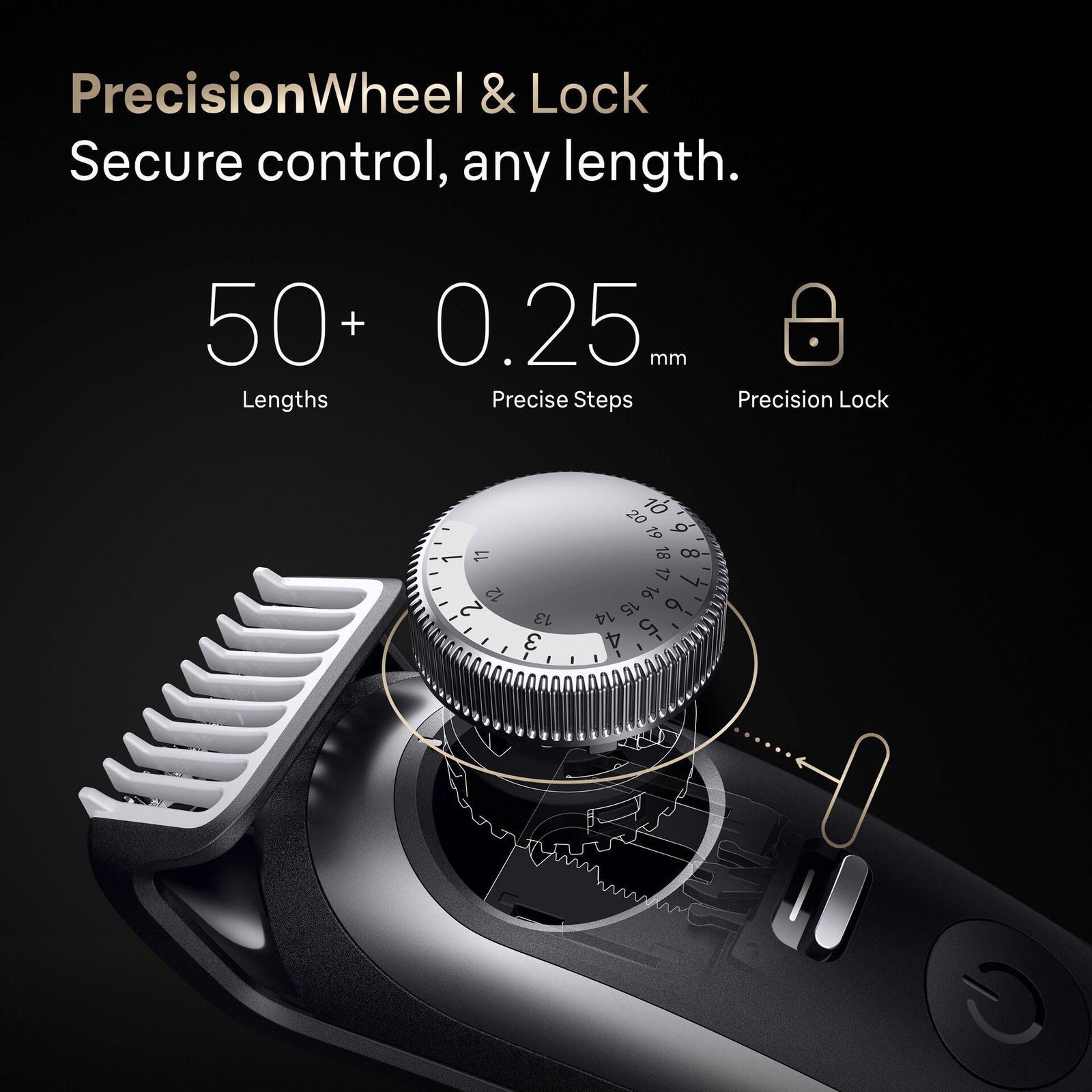 Braun Skäggtrimmer Series 9, +7 Barberarverktyg, BT9520, Krom