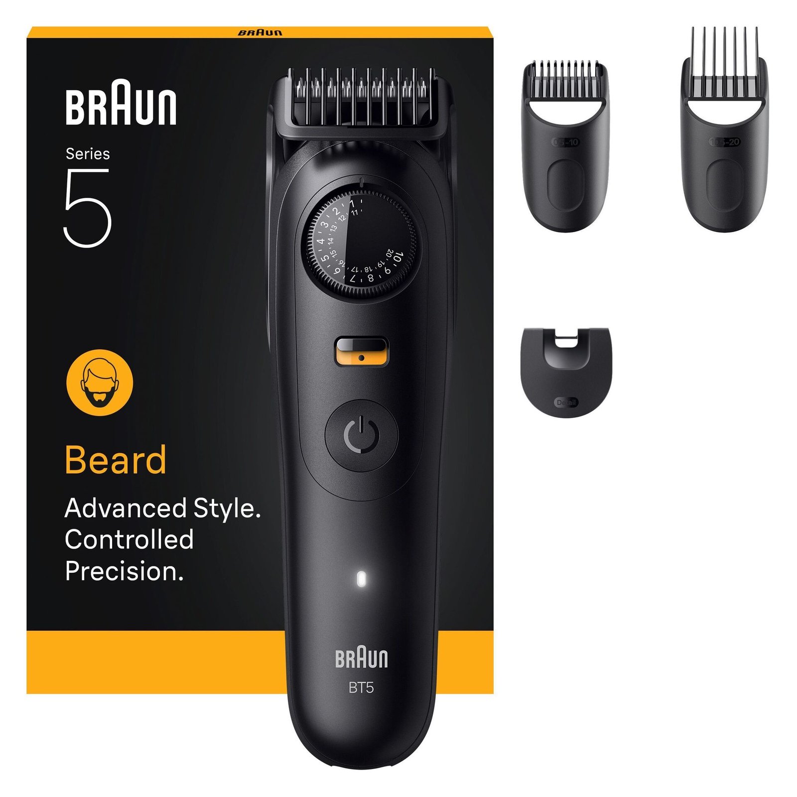 Braun Skäggtrimmer Series 5, +4 Stylingverktyg, BT5520, Svart