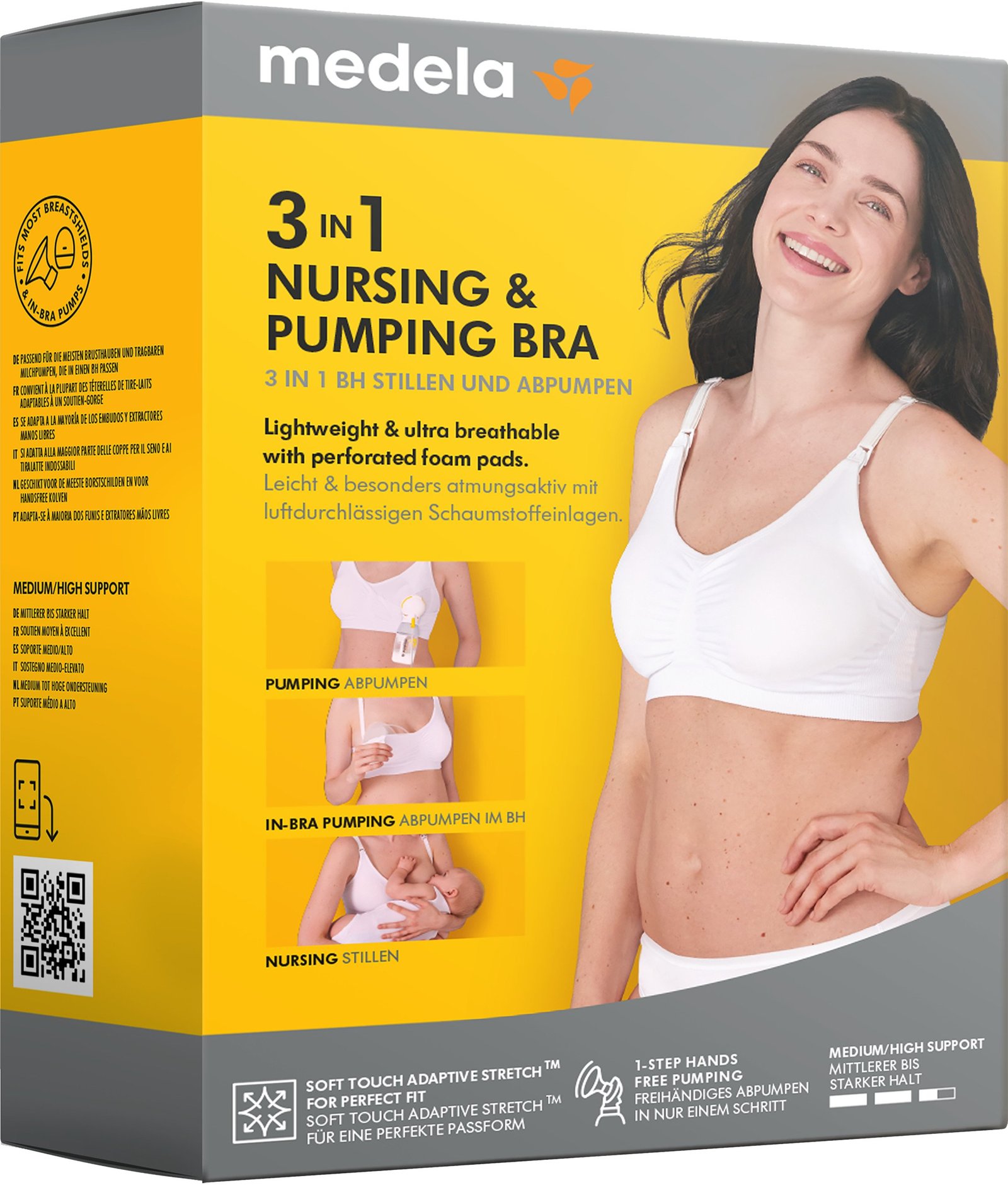 Medela 3-i-1 Amnings & Pumpnings-BH  Vit  Stl S 1 st