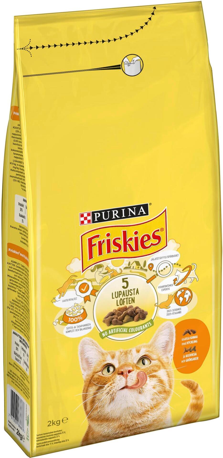 Purina Friskies Torrfoder Kyckling, Lever, Grönsaker 2 Kg