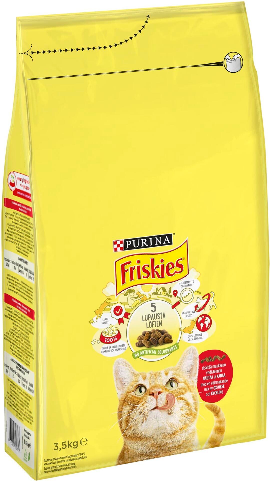 Purina Friskies Torrfoder Oxkött, Kyckling & Lever 3,5 Kg
