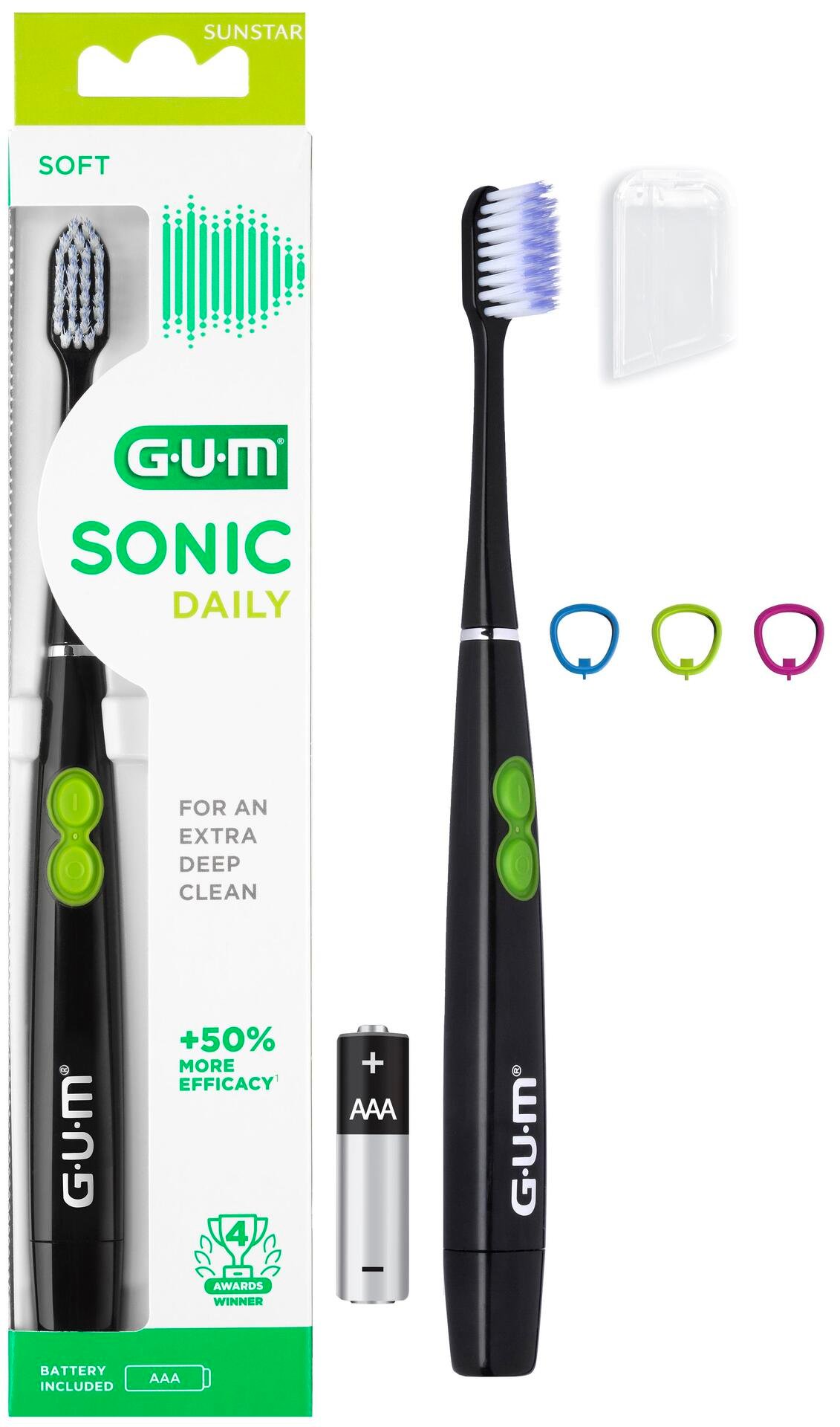 GUM Sonic Daily Toothbrush Svart 1 st