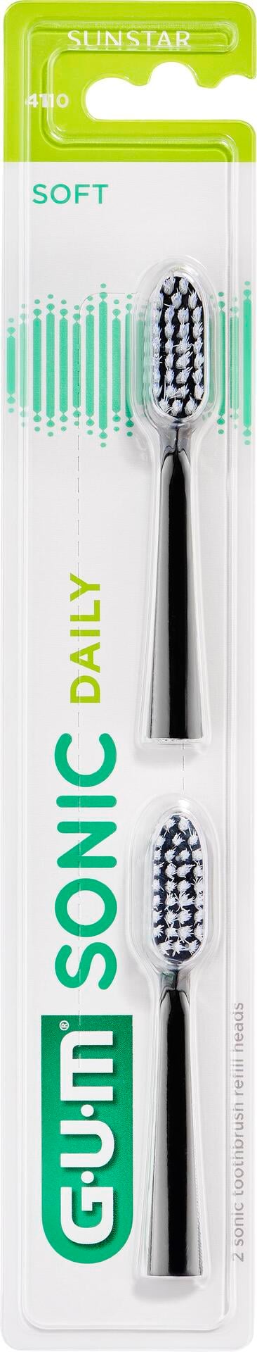 GUM Sonic Daily Refills Svart 2 st