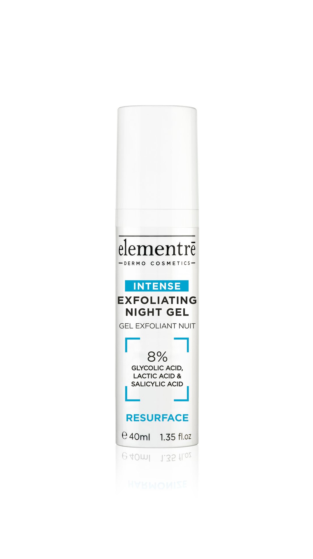 Elementre Exfoliating Night Gel - 8% Glycolic, Lactic, Salicylic Acids 40ml