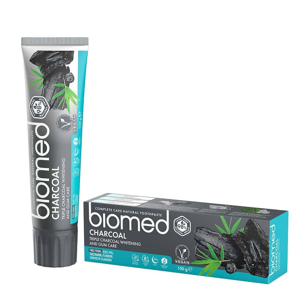 Biomed Charcoal Tandkräm Hydroxiapatit 100g