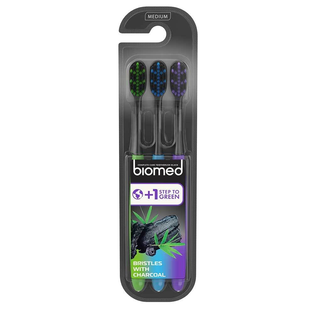 Biomed Charcoal Medium Tandborste 3 st
