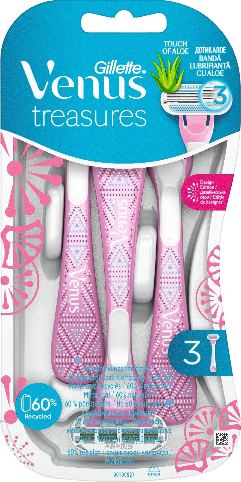Gillette Venus Treasures Pink Engångsrakhyvlar 3 st