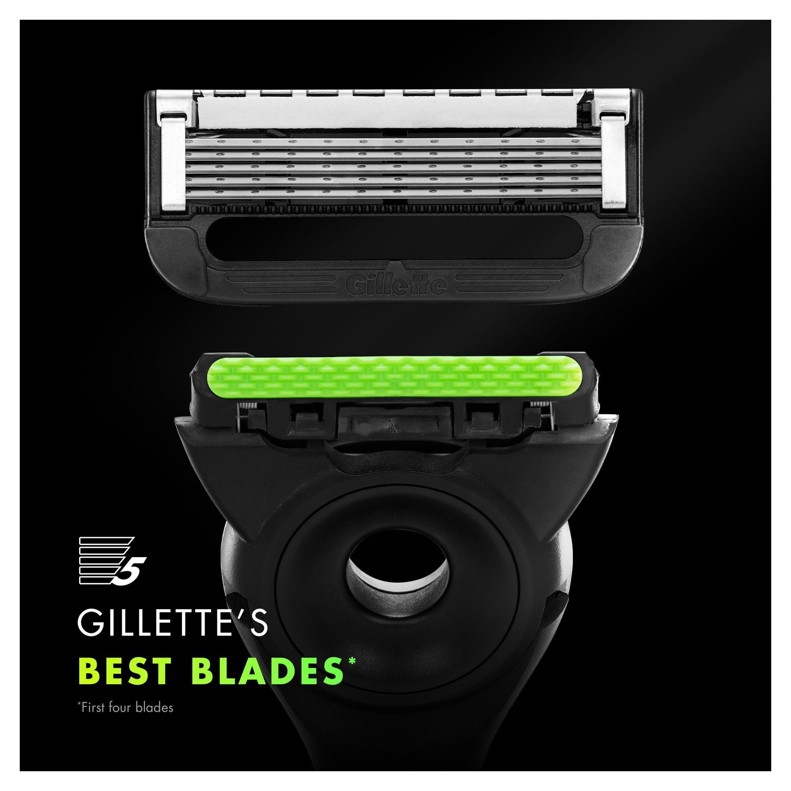 Gillette Labs Rakhyvel med exfolierande platta, magnetiskt ställ & resefodral 5 st rakblad