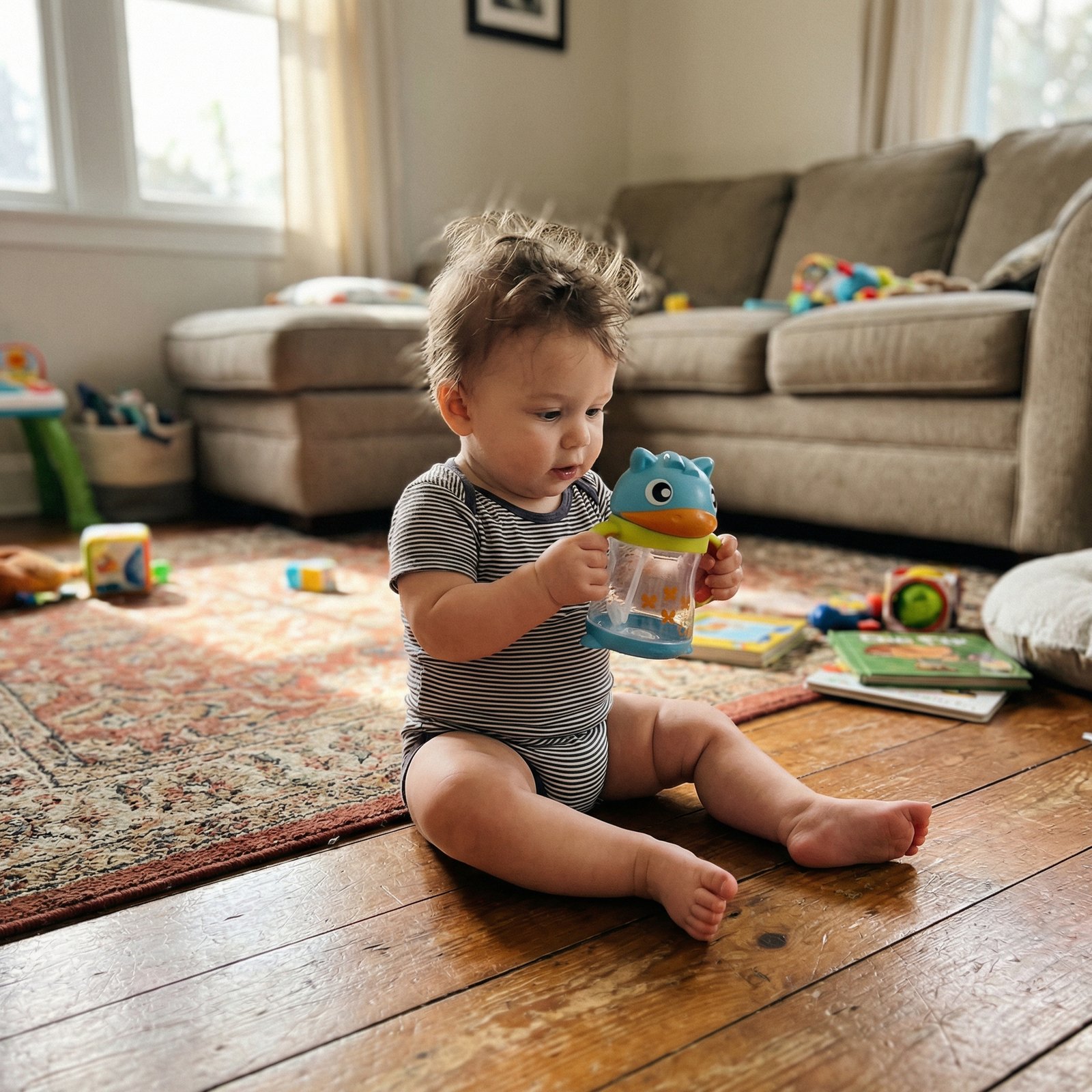 Playgro Clip Clop Weighted Straw Sippy Cup 240 ml 6 mån+