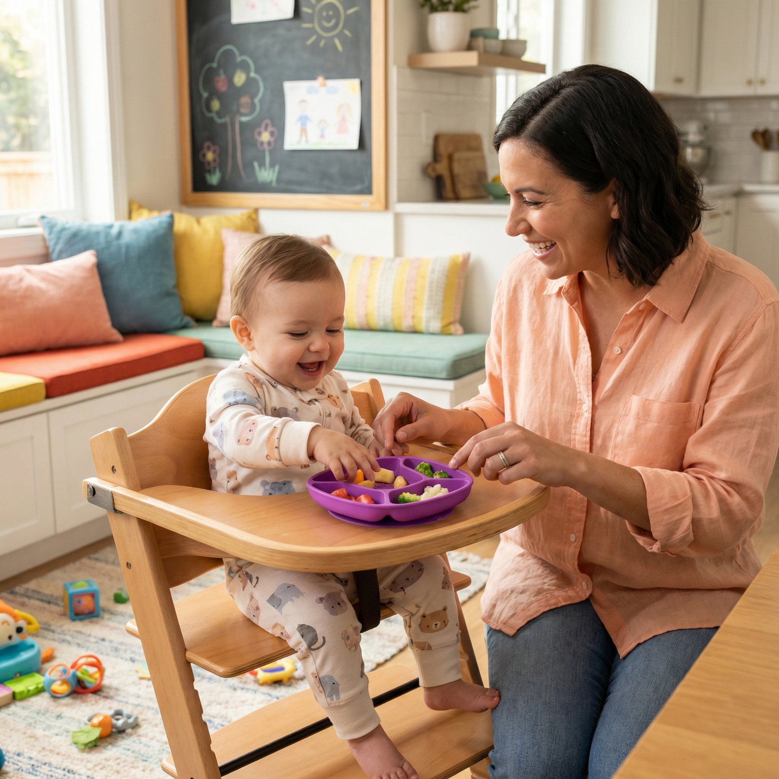 Playgro Stick & Snack Silicone Suction Plate Purple 6 mån+