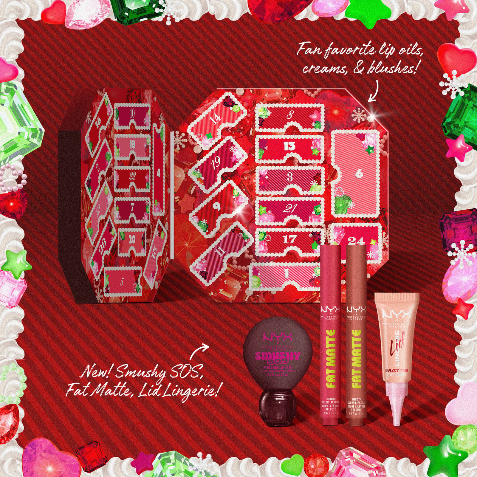 NYX Professional Makeup Bling Box Adventskalender limited edition, 24 produkter