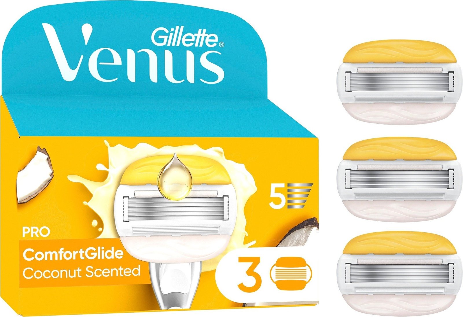Gillette Venus Pro ComfortGlide Coconut & Olay Rakblad 3 st