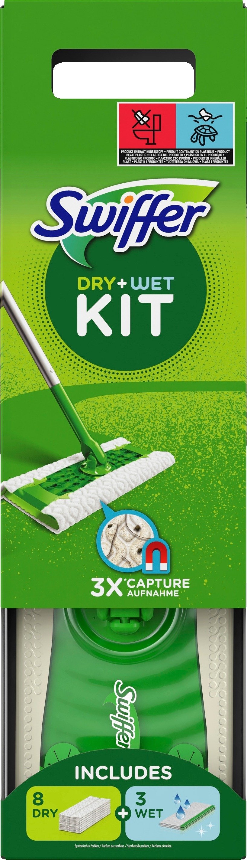 Swiffer Sweeper Startkit 1 mopp, 8 torra rengöringsdukar & 3 fuktiga golvdukar