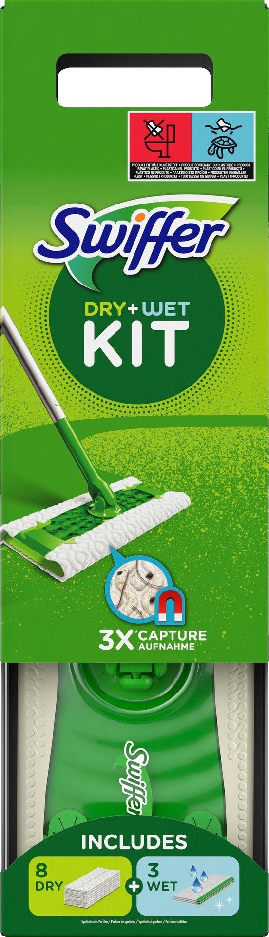 Swiffer Sweeper Startkit 1 mopp, 8 torra rengöringsdukar & 3 fuktiga golvdukar