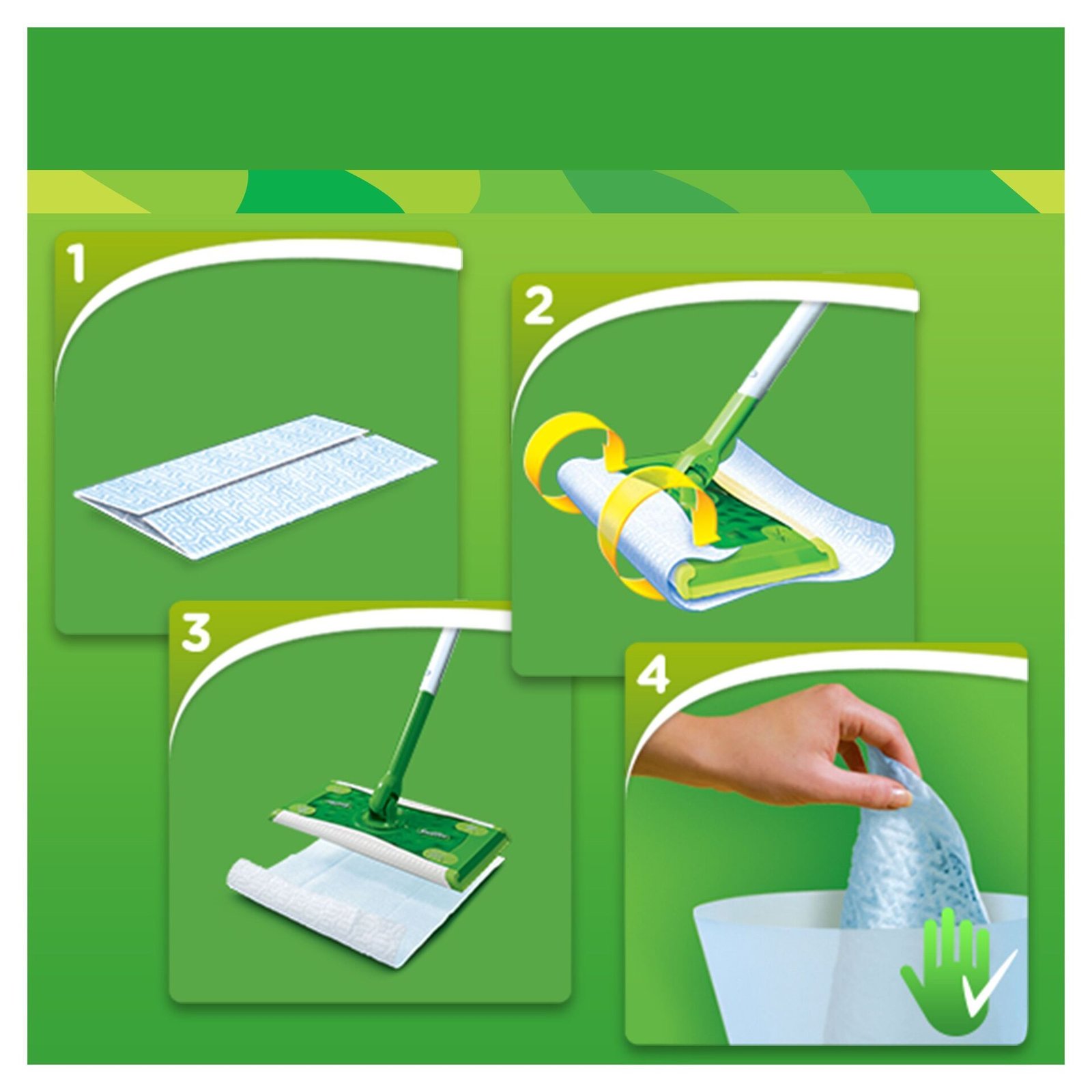 Swiffer Sweeper Startkit 1 mopp, 8 torra rengöringsdukar & 3 fuktiga golvdukar
