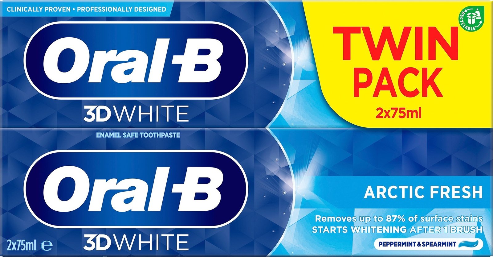 Oral-B Arctic Fresh Tandkräm 2 x 75 ml