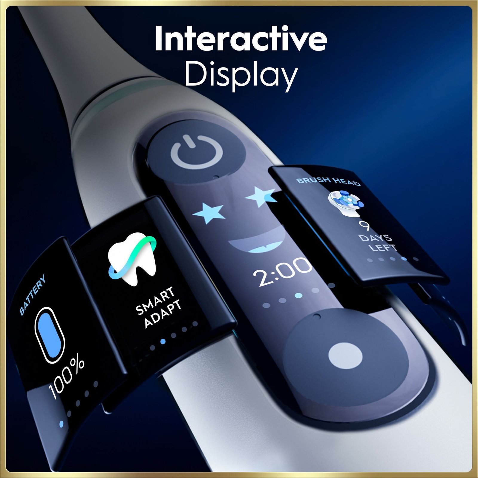 Oral-B iO9 Eltandborste Vit 2 Tandborsthuvuden, Resefodral med laddare & Hållare till borsthuvud