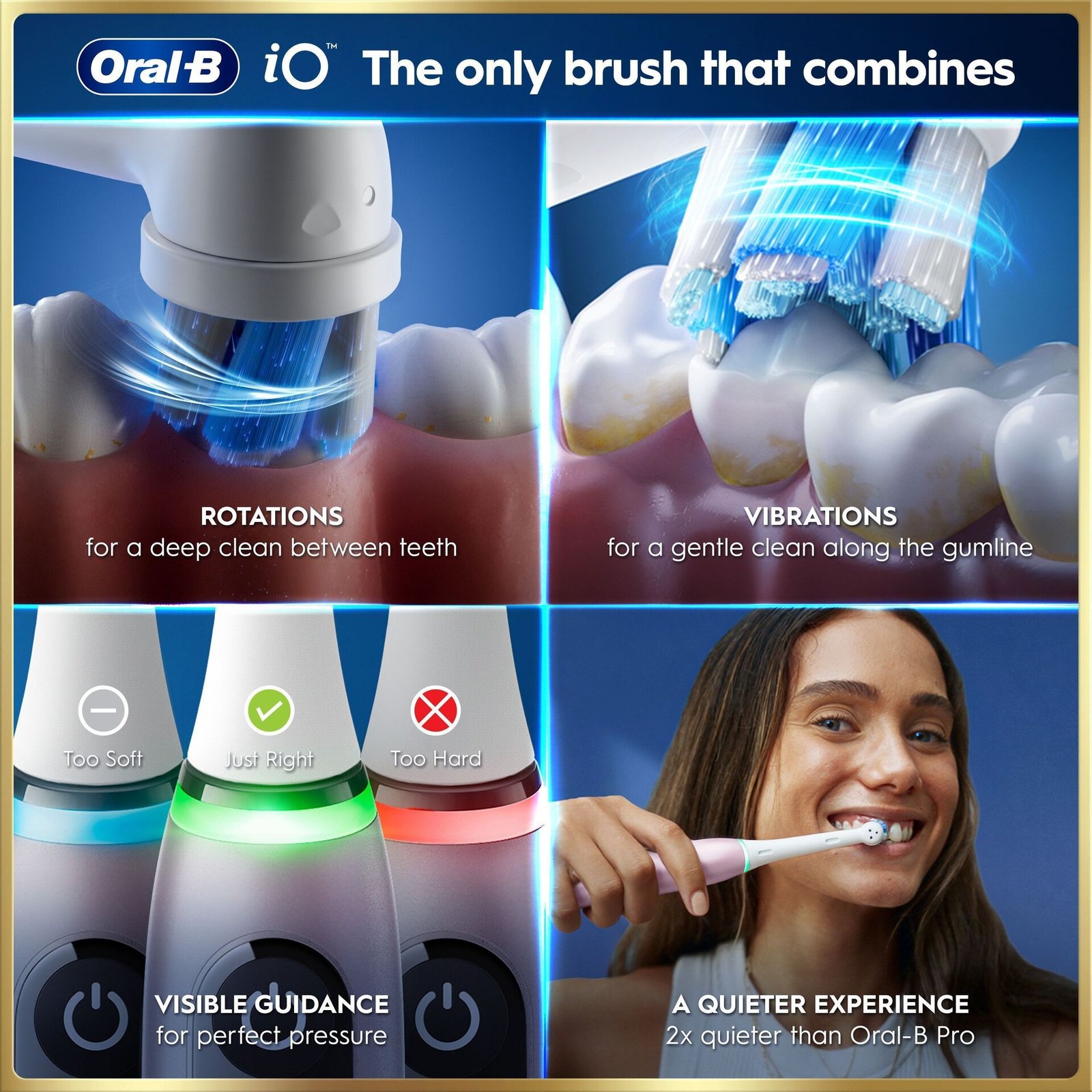 Oral-B iO9 Eltandborste Rosa 2 Tandborsthuvuden, Resefodral med laddare & Hållare till borsthuvud