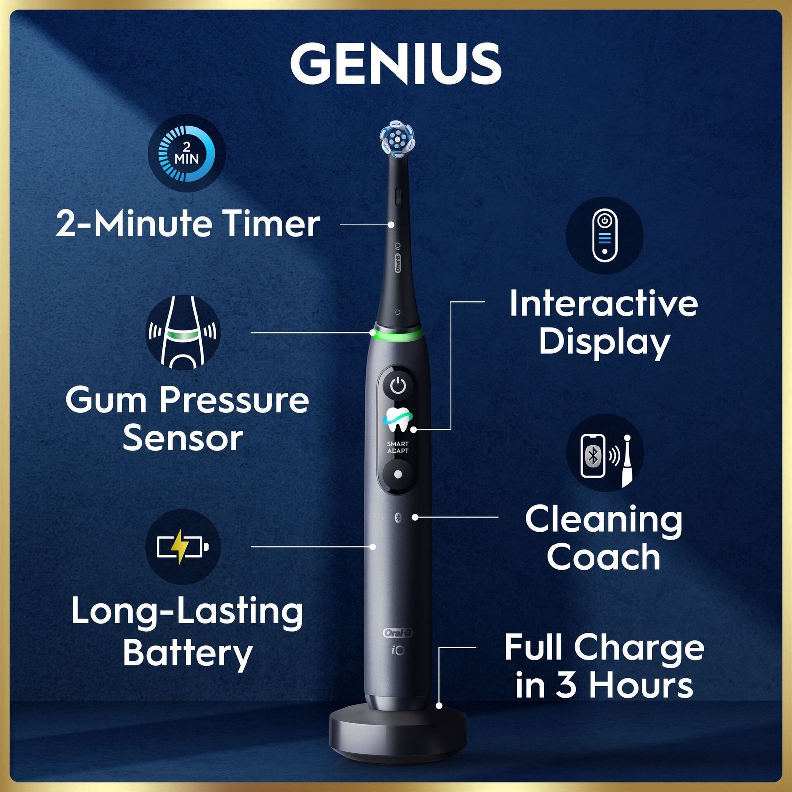 Oral-B iO9 Eltandborstar Duo-pack Svart och Rosa 3 Tandborsthuvuden & 1 Resefodral med laddare