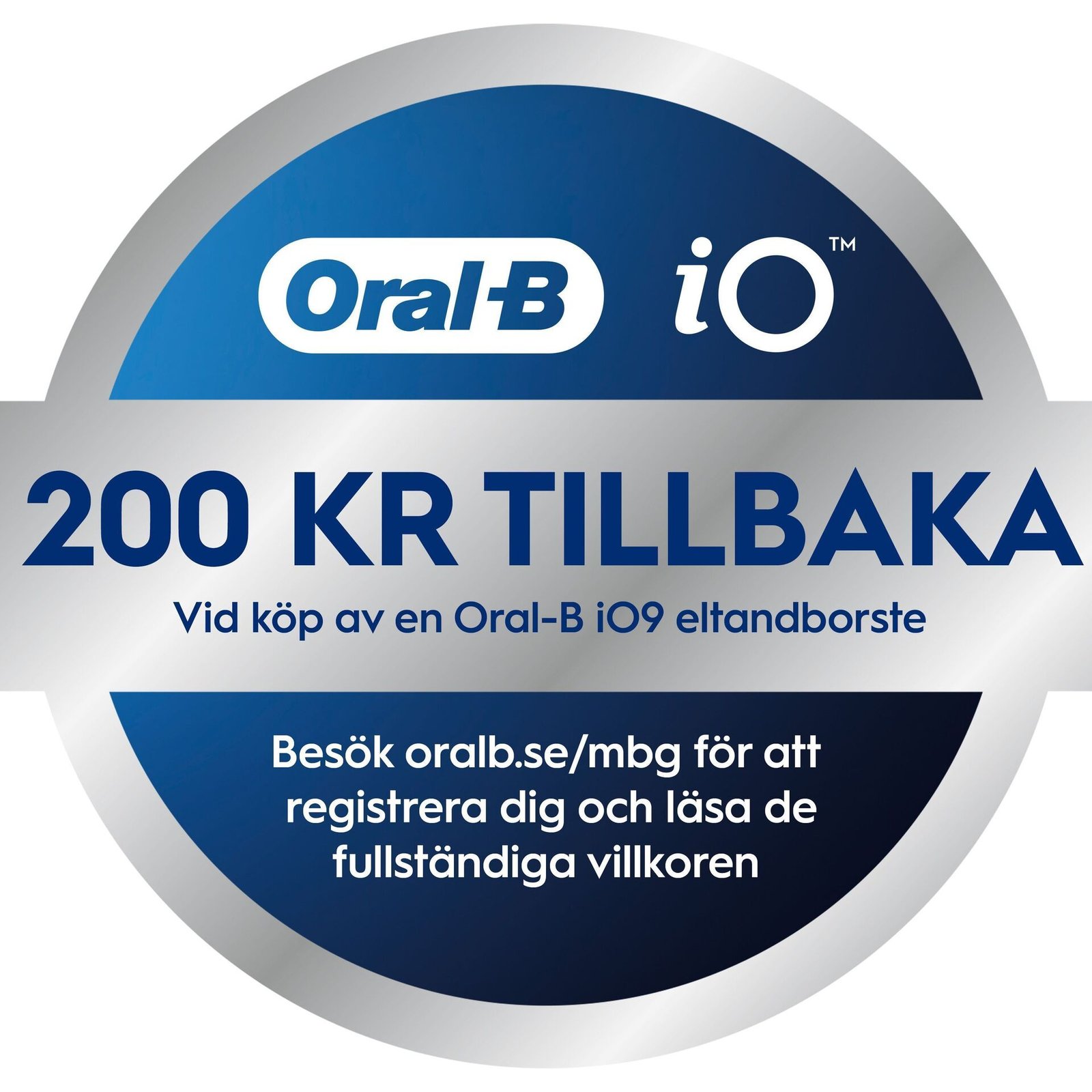 Oral-B iO9 Eltandborste Blå 2 Tandborsthuvuden, Resefodral med laddare & Hållare till borsthuvud