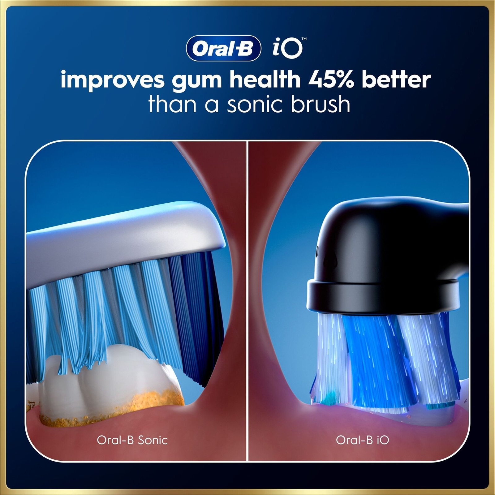 Oral-B iO9 Eltandborste Blå 2 Tandborsthuvuden, Resefodral med laddare & Hållare till borsthuvud