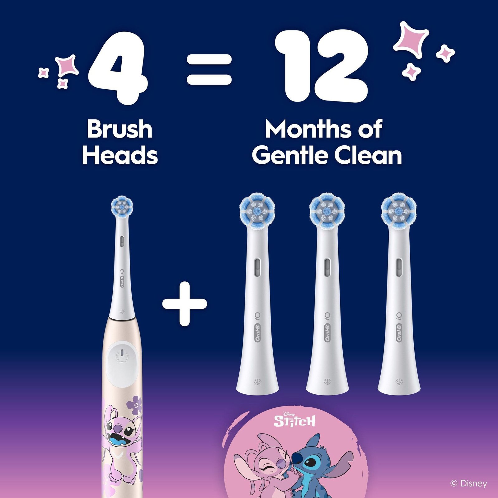 Oral-B iO Kids 6+ Disney Angel - Lilo & Stitch tandborsthuvuden, 4 st