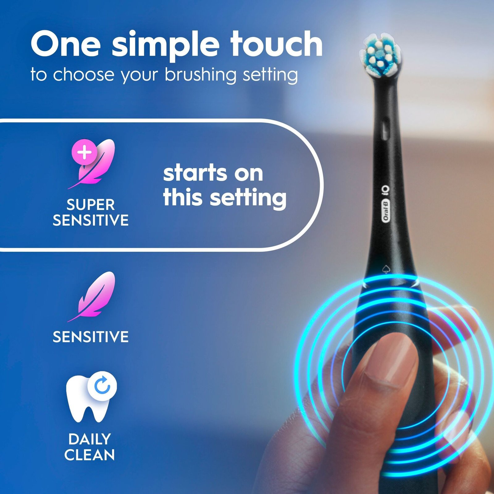 Oral-B iO2 Eltandborste, Giftset, Svart, 4 Tandborsthuvuden, Resefodral