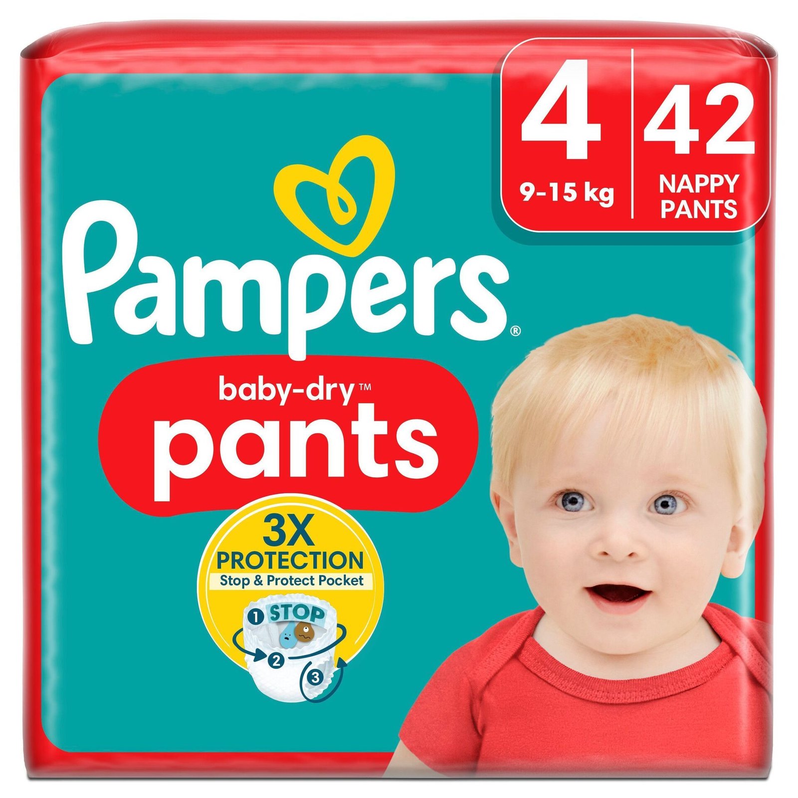Pampers Baby-Dry Byxblöjor Stl 4 (9kg-15kg) 42 st