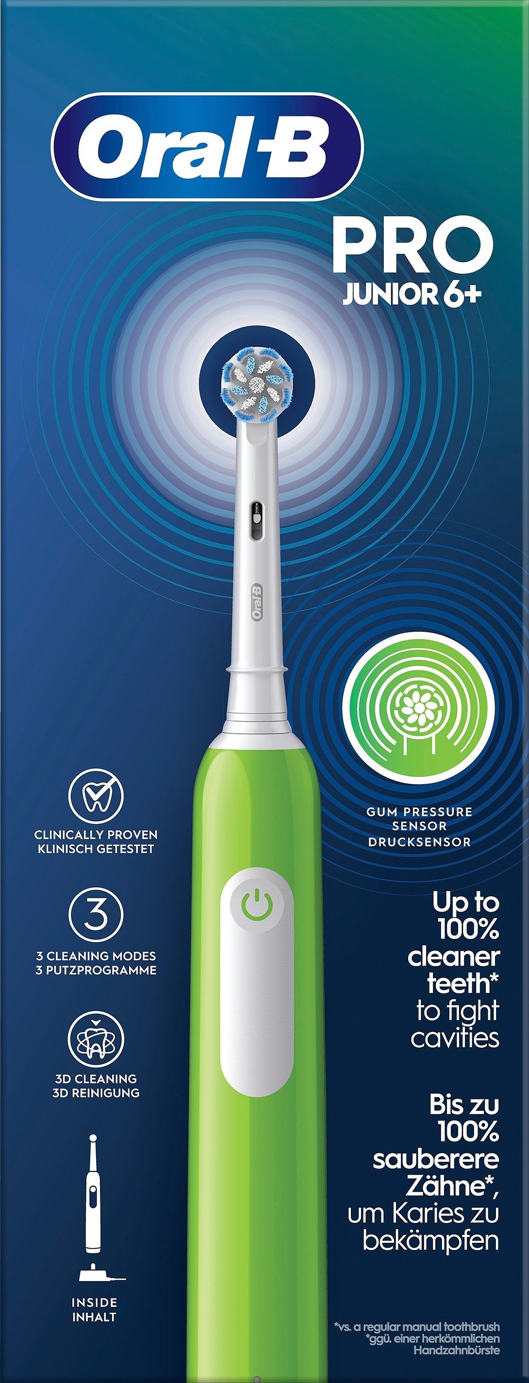 Oral-B Junior Eltandborste för barn +6 år Grön 1 st