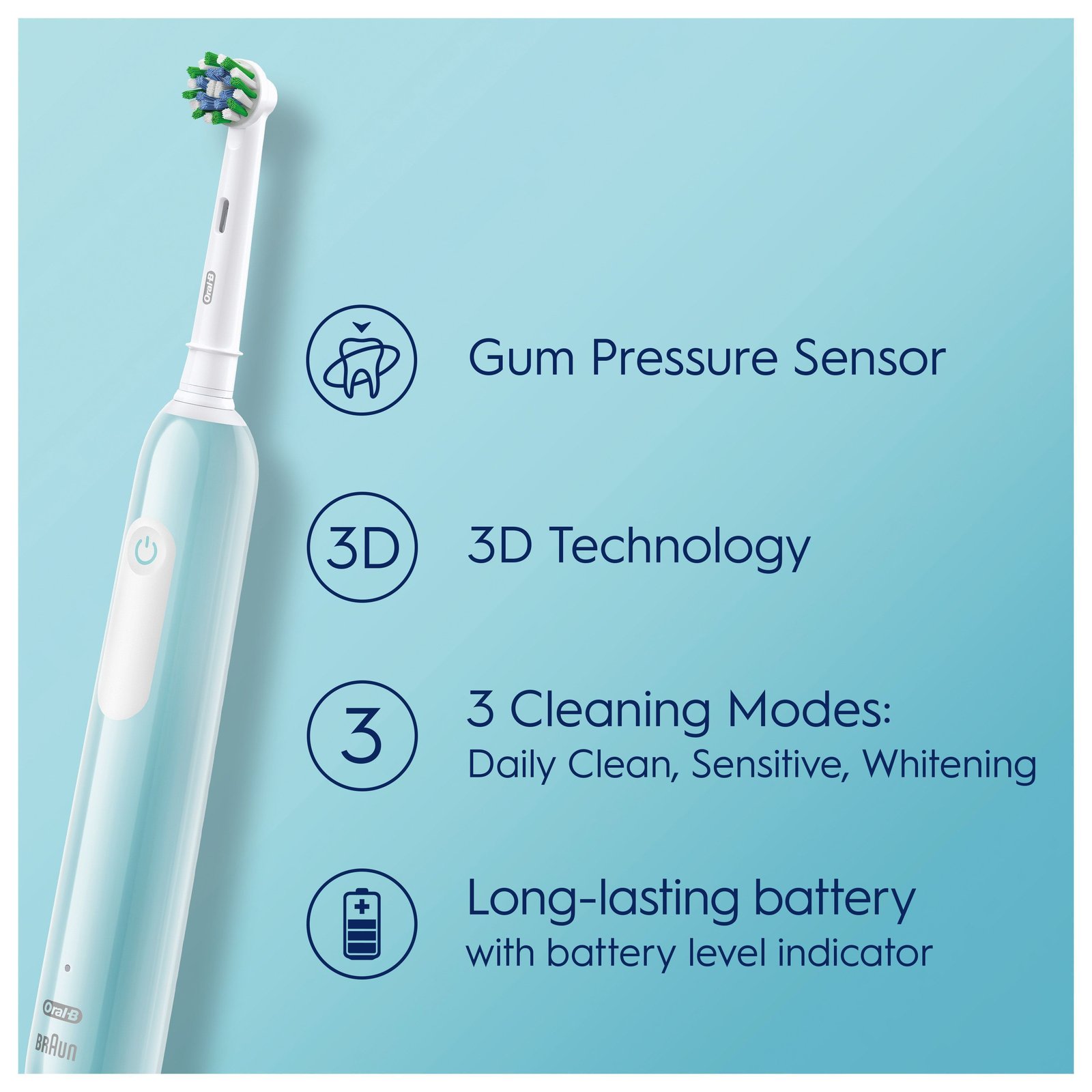 Oral - B Pro 1, Blå eltandborste med 2 huvuden