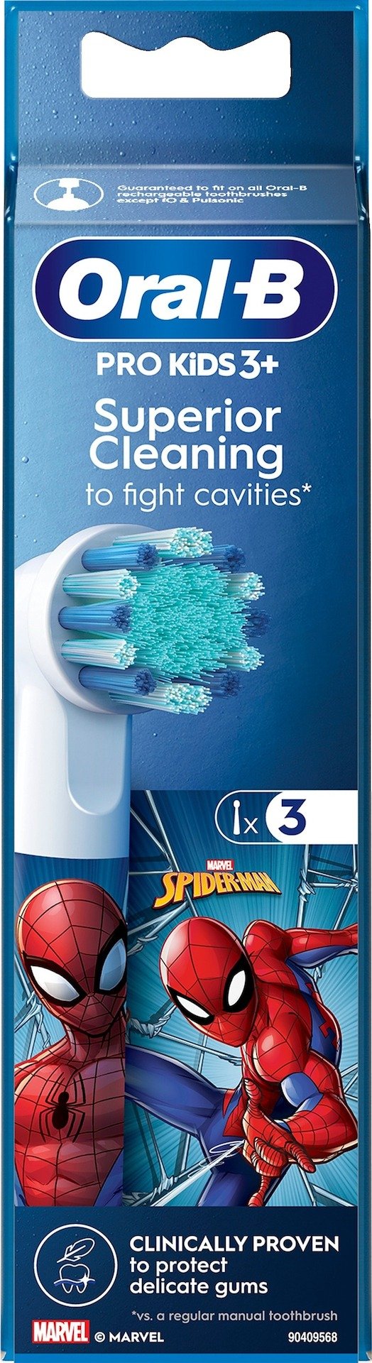 Oral-B Pro Kids Tandborsthuvud Spiderman 3 st