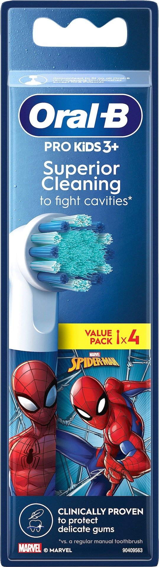 Oral-B Pro Kids Tandborsthuvud Spiderman 4 st