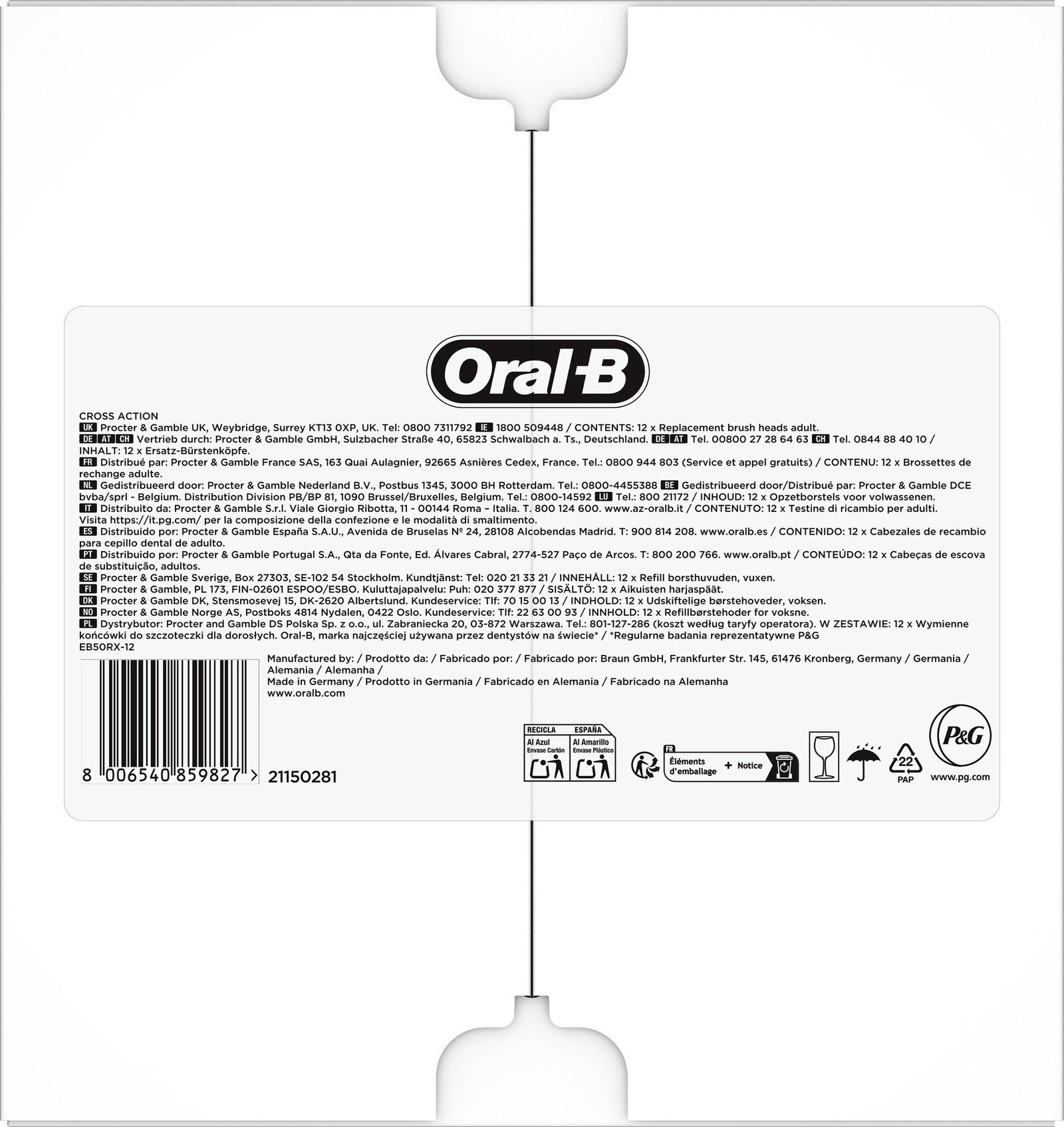 Oral-B Pro Cross Action borsthuvuden 12 st