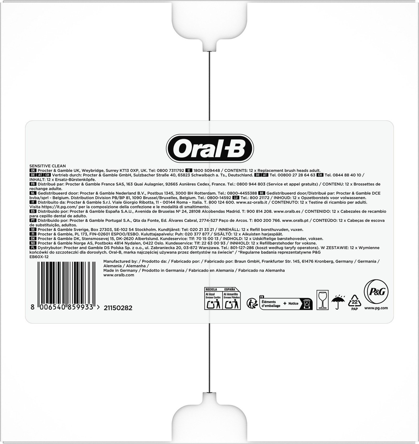 Oral-B Pro Sensitive Clean tandborsthuvuden 12 st