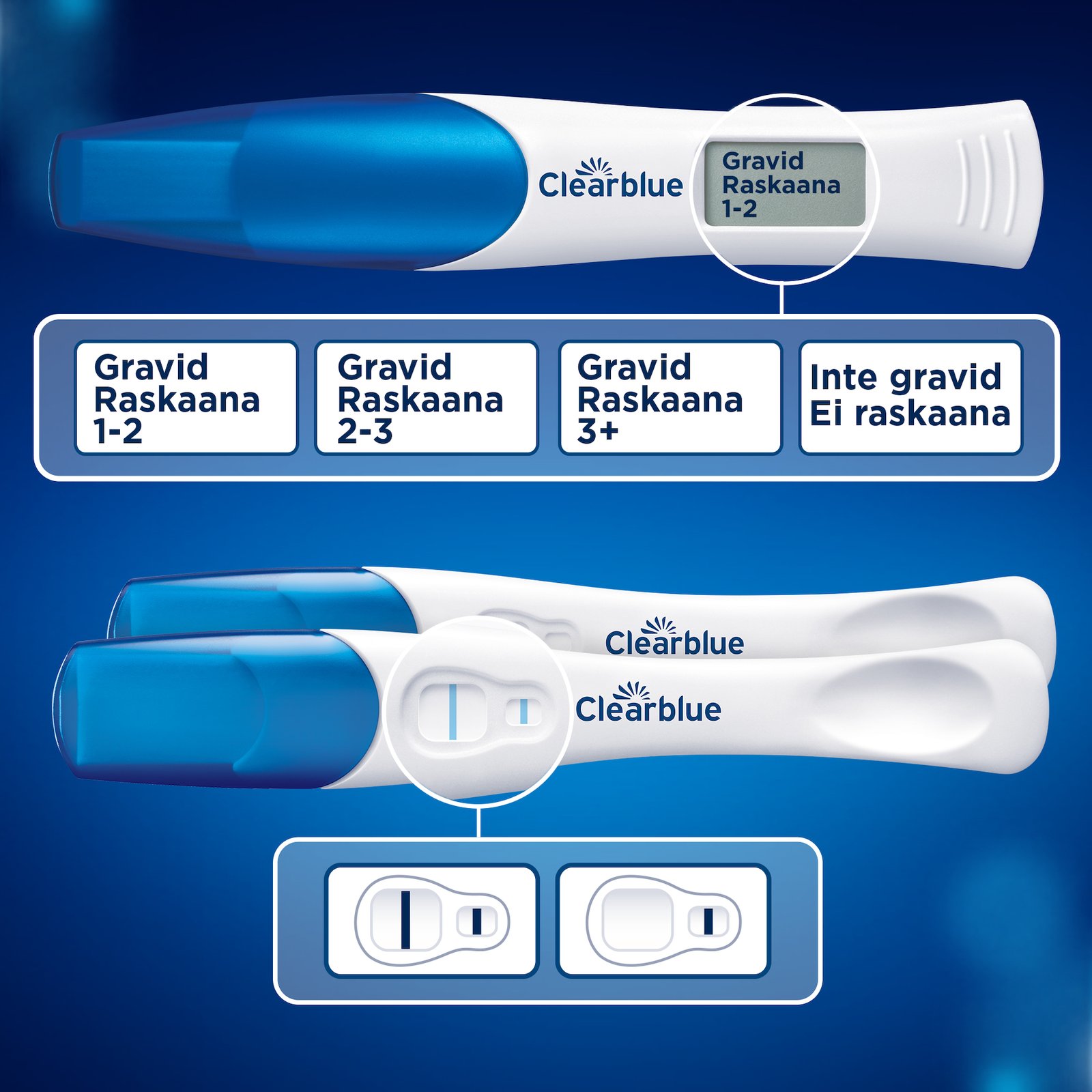 Clearblue Trippelcheck + Datum Kombinationspaket Graviditetstest 3 st