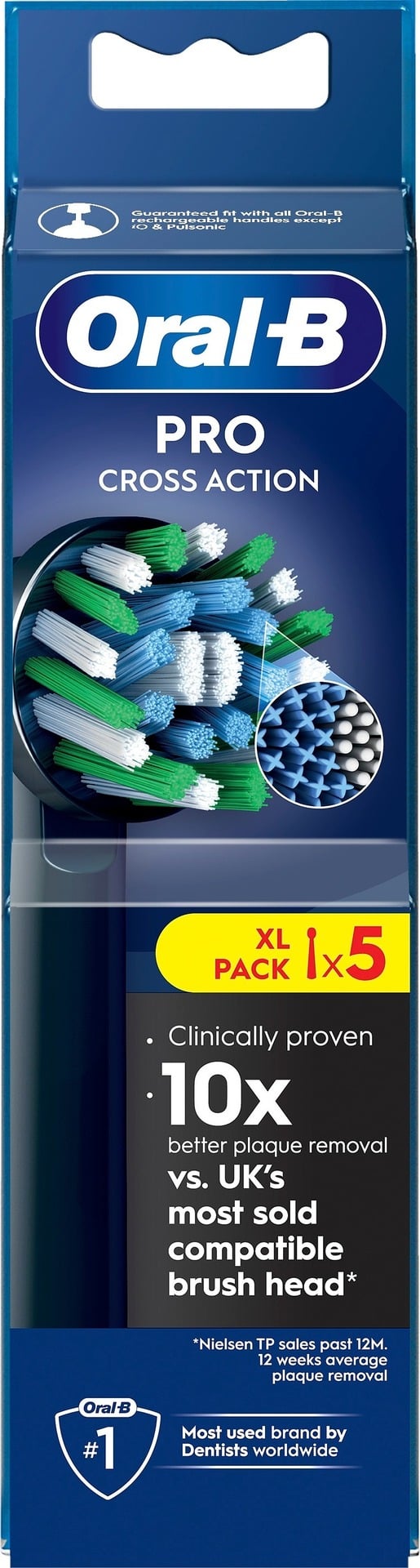Oral-B Pro Cross Action Black tandborsthuvuden, 5 st