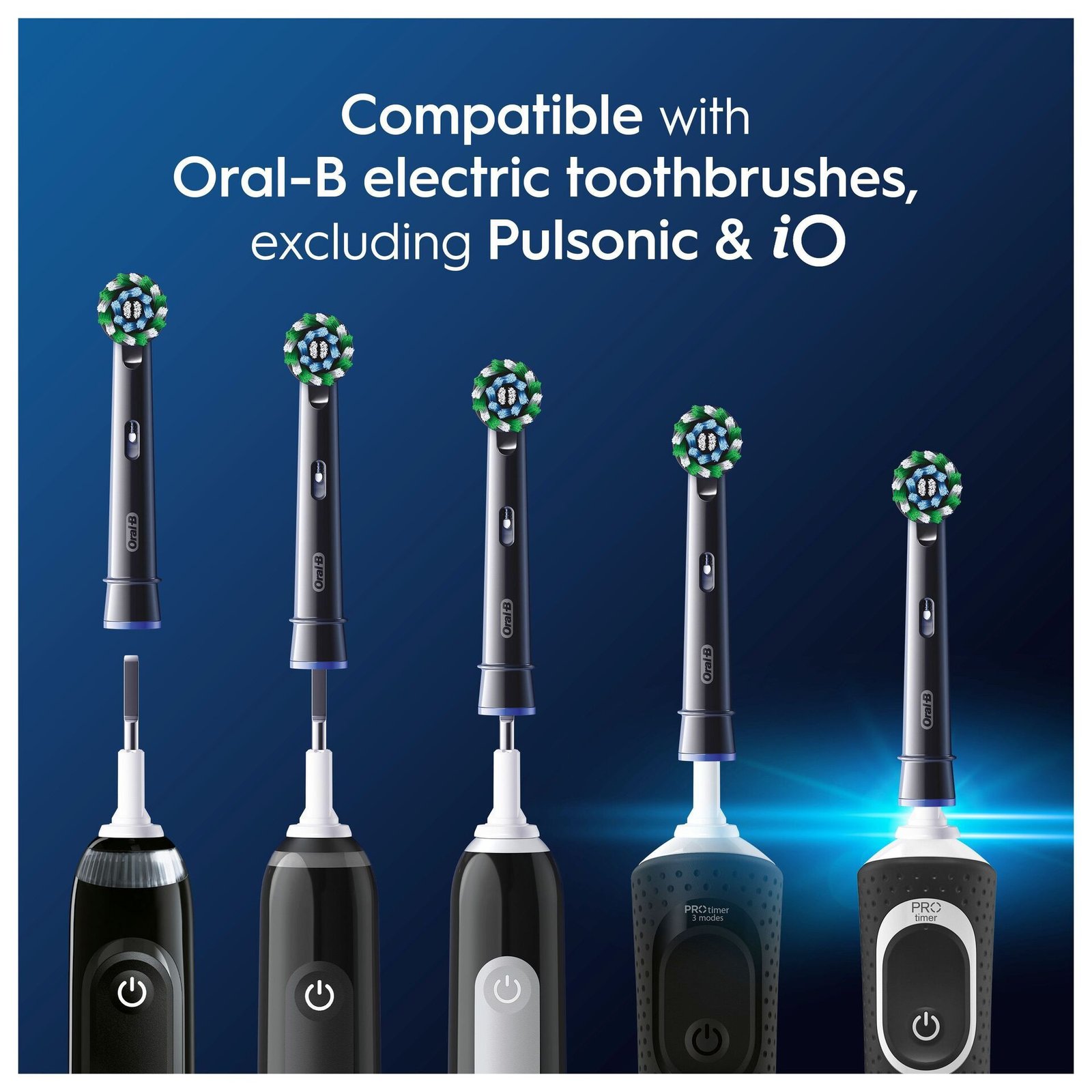 Oral-B Pro Cross Action Black tandborsthuvuden, 5 st
