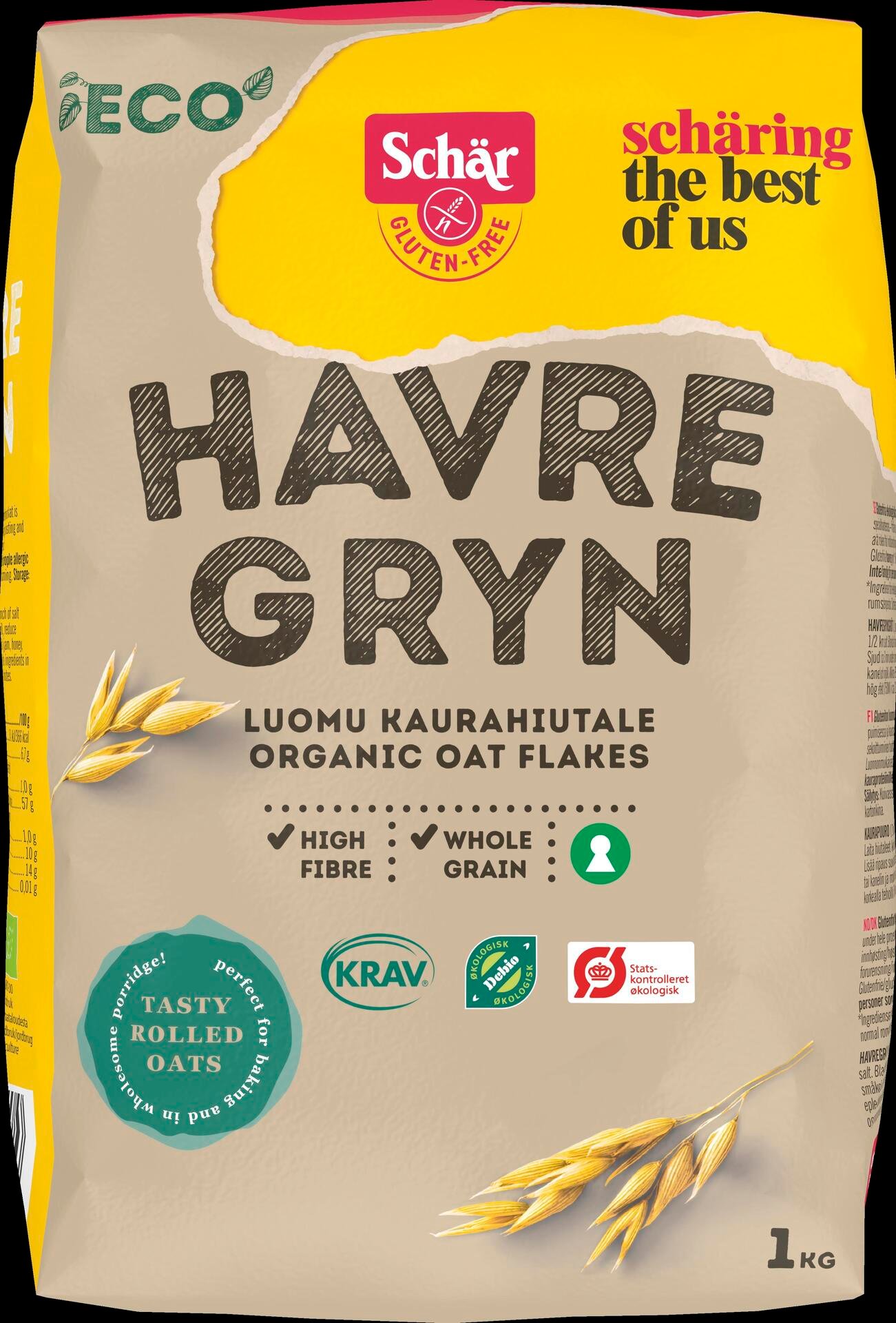Schär Havregryn ekologisk glutenfri 1 kg