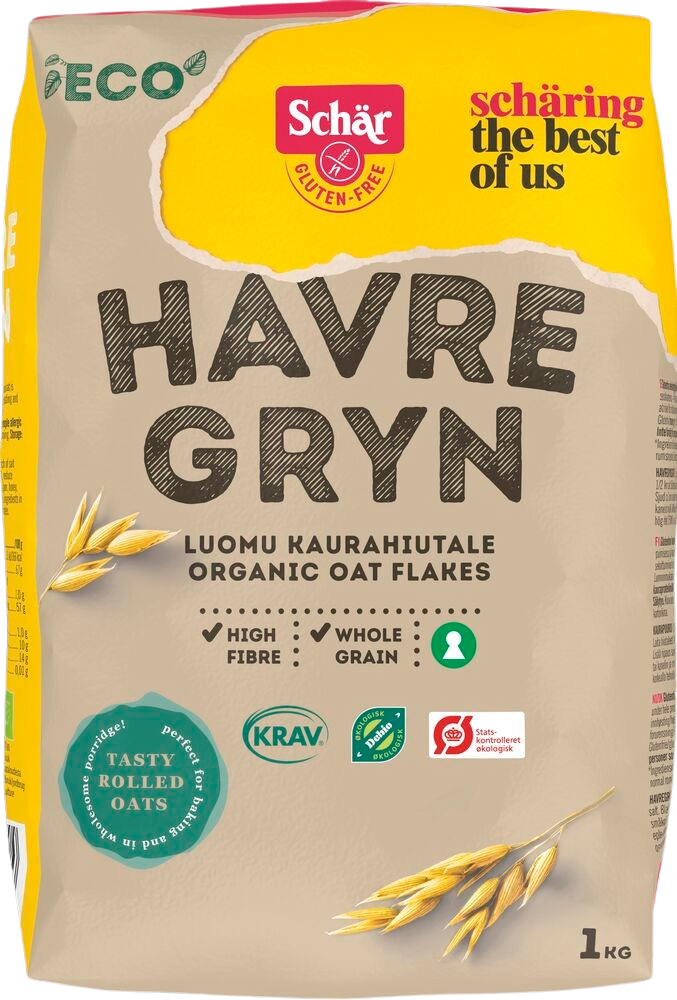 Schär Havregryn ekologisk glutenfri 1 kg