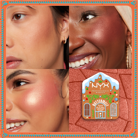 NYX Professional Makeup Buttermelt Face Palette Bronzer/Highlighter Deep
