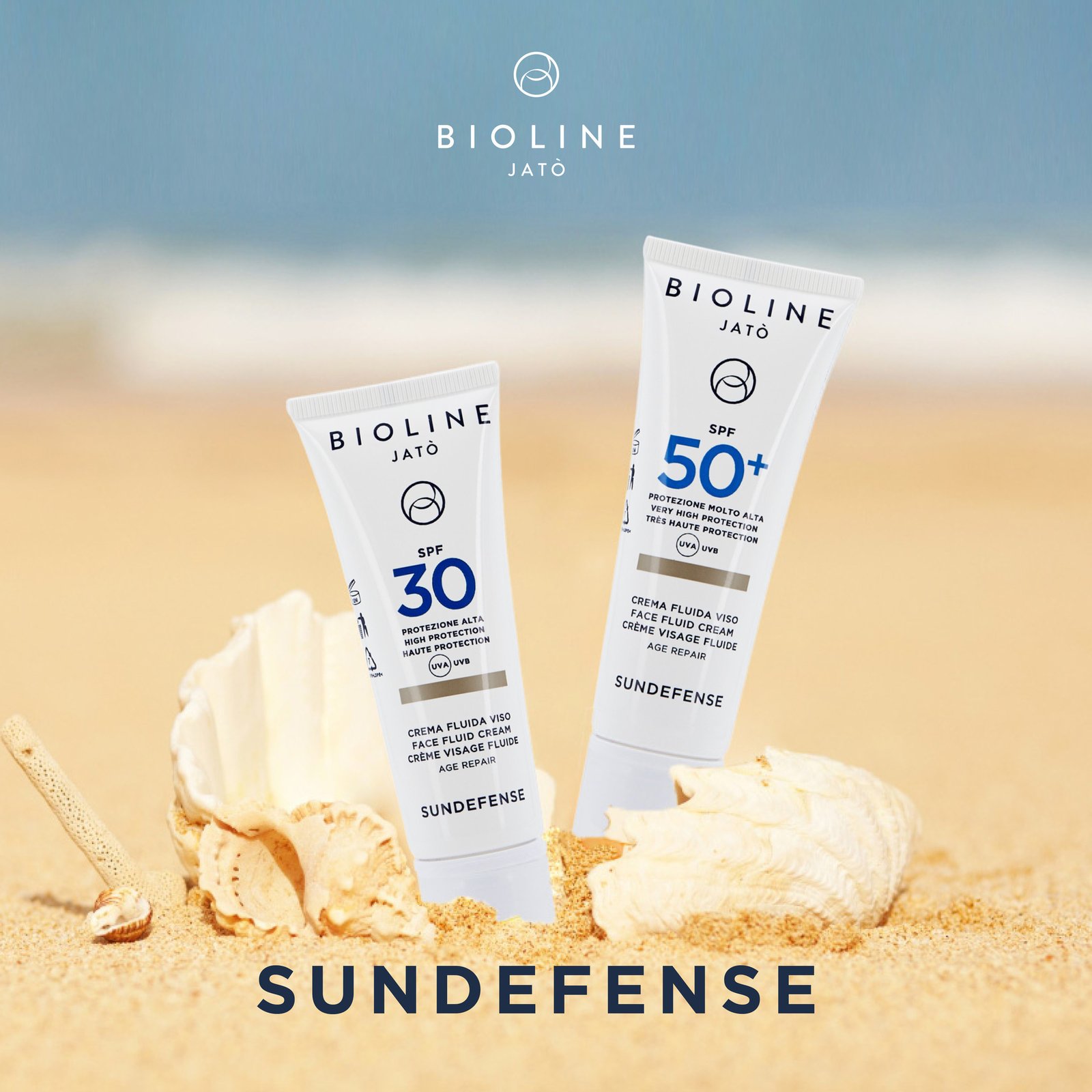 Bioline Jatò SPF 50+ Very High Protection Face Fluid Cream Age Repair  50 ml