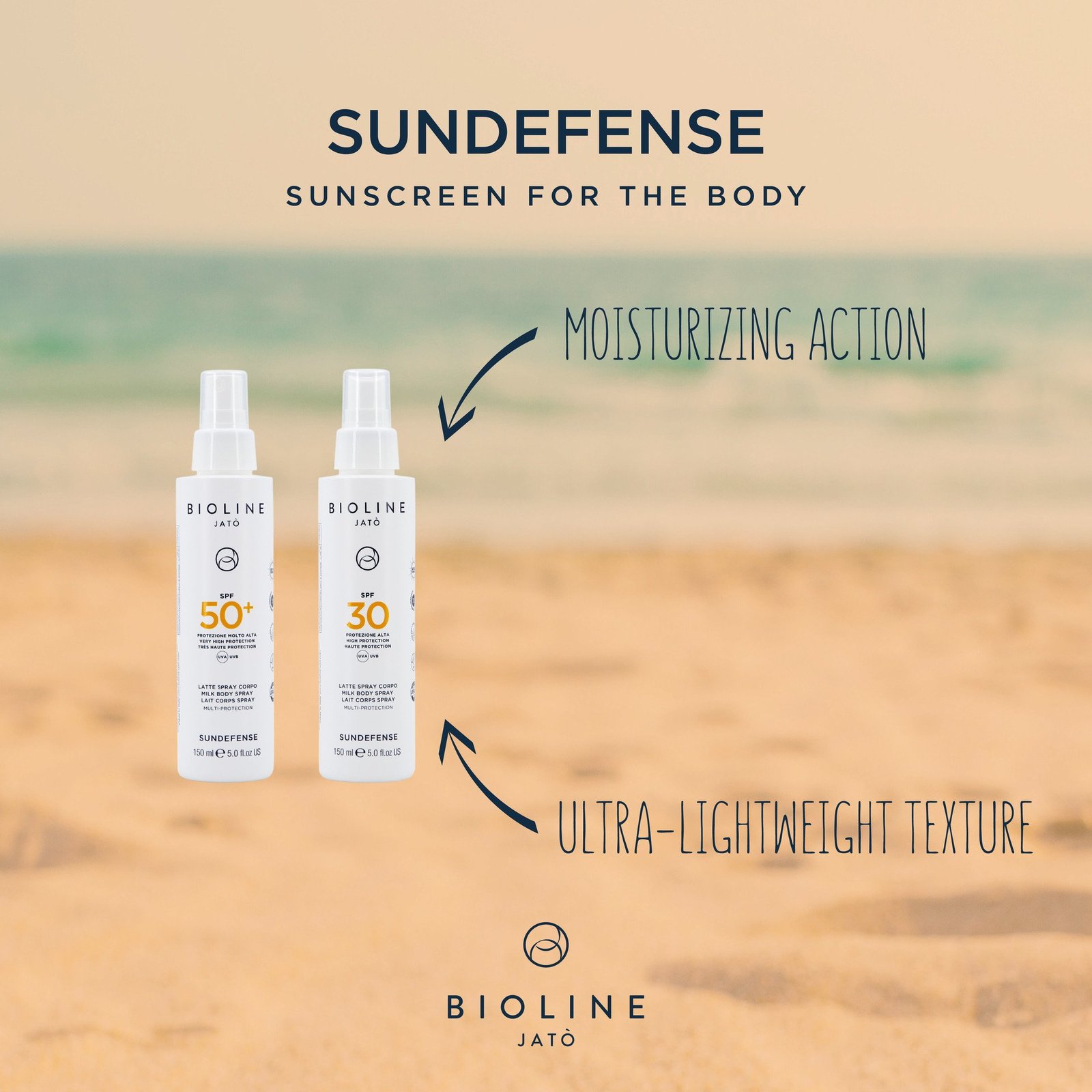 Bioline Jatò SPF 50+ Very High Protection Milk Body Spray Multi-Protection 150 ml