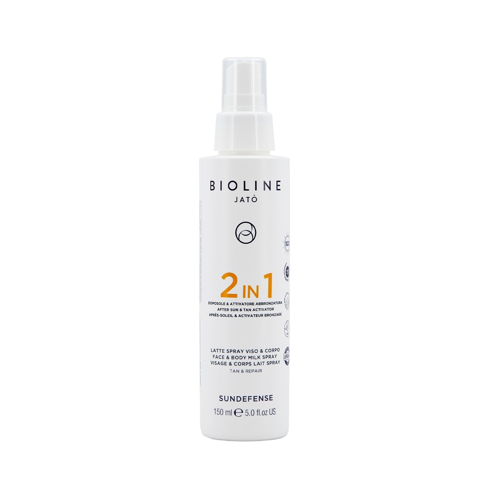 Bioline Jatò 2 IN 1 After Sun & Tan Activator Face & Body Milk Spray Tan & Repair 150 ml