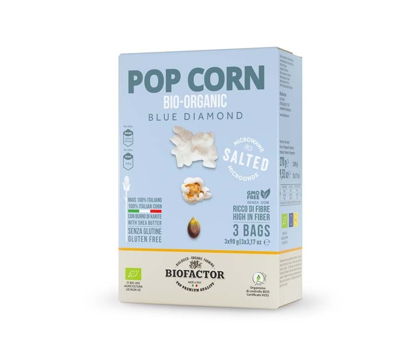 Biofactor Organic Blue Microwave Popcorn 3 x 90 g