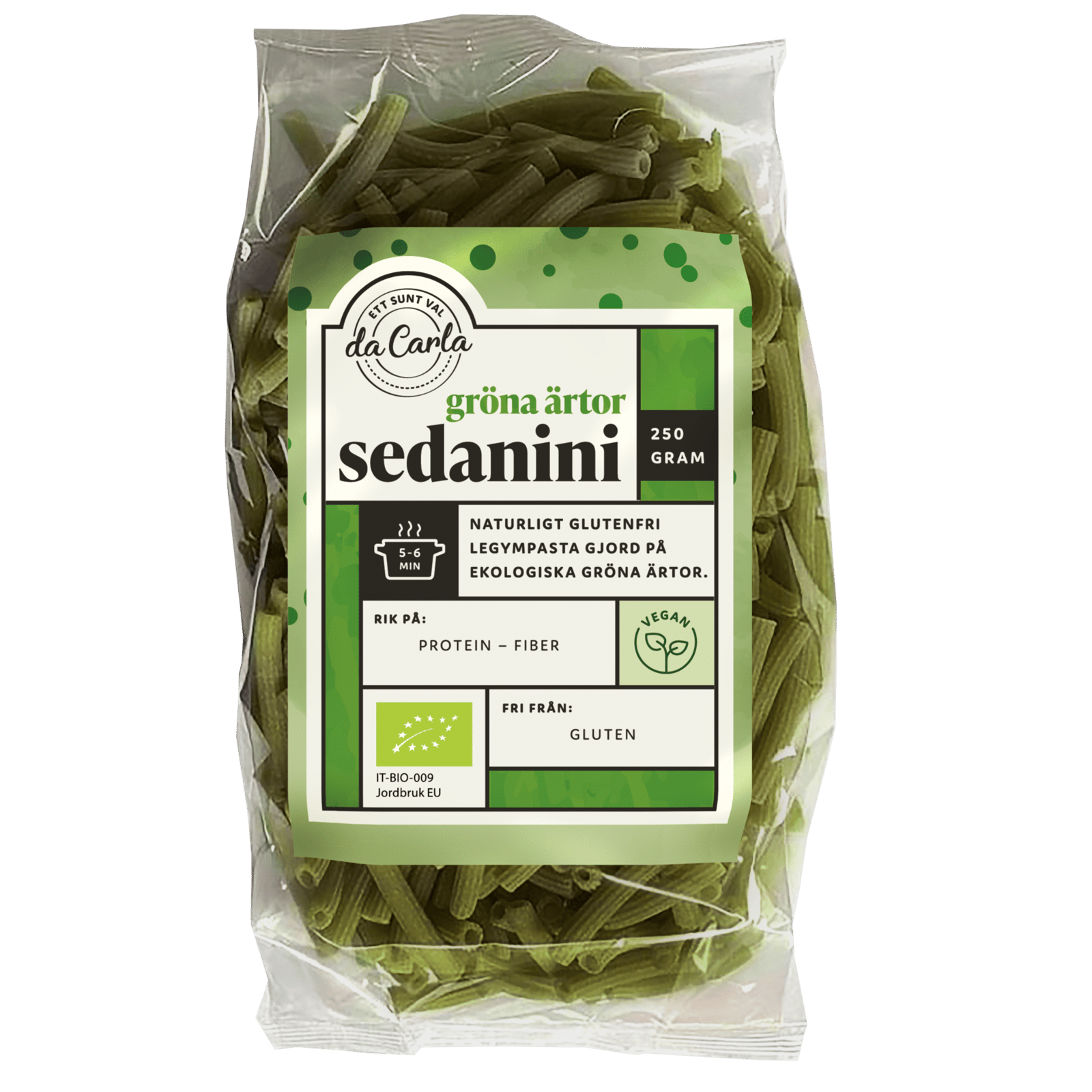 Da Carla Pasta Gröna Ärtor Sedanini 250 g