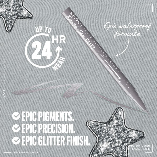 NYX Professional Makeup Epic Ink Liner Glitz Vattenfast Eyelinerpenna 04 Flashy Flare 1 ml